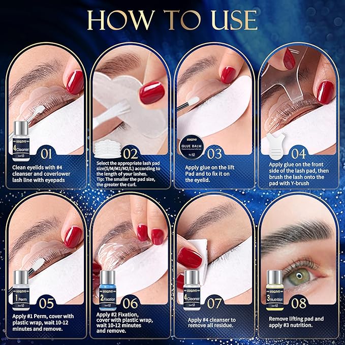 Lash Lift Kit, Eyebrow Lamination Kit, Eyelash Perm Kit, Professional Eyelash & Brow 2 in 1 Perm Kit, 2025 Eyelash Lift Kit Glue Upgraded Version Lasting Effect 6 Weeks, Suitable for Salon & Home Use