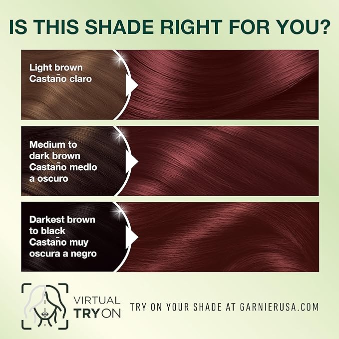 Garnier Hair Color Nutrisse Nourishing Creme, 362 Darkest Berry Burgundy (Raspberry Jam) Red Permanent Hair Dye, 2 Count (Packaging May Vary)
