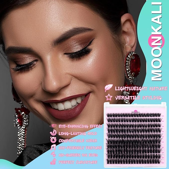 Lash Clusters Kit Faux Mink Eyelash Clusters D Curly Wispy Waterproof Cluster Eyelash Extensions With Lash Glue Bond and Seal and Eyelash Tweezers Luxury 80D Individual Cluster Lashes Kit