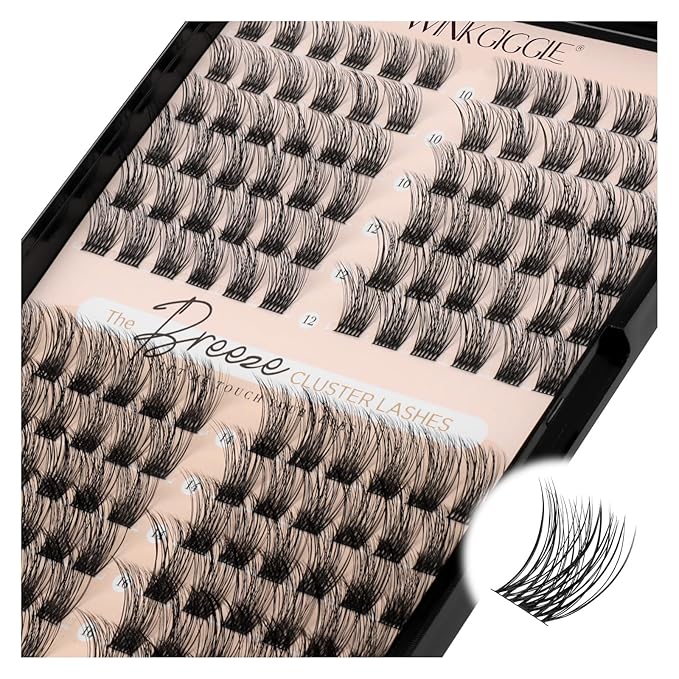 Lashes Clusters Natural Look 144Pcs Wispy Lashes Reusable Super Thin Band & Soft Individual Volume Faux Mink Lashes(703C)