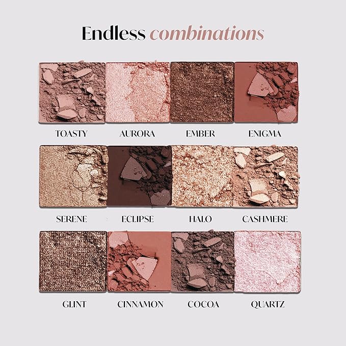 Lamora Nude Eyeshadow Palette - 12 Soft Pink Rose Shadows, Multi-Use Eye Makeup Palette with Matte & Shimmer Finishes, Ultra-Blendable Everyday Neutrals, Long-lasting Wear, Travel Makeup with Mirror