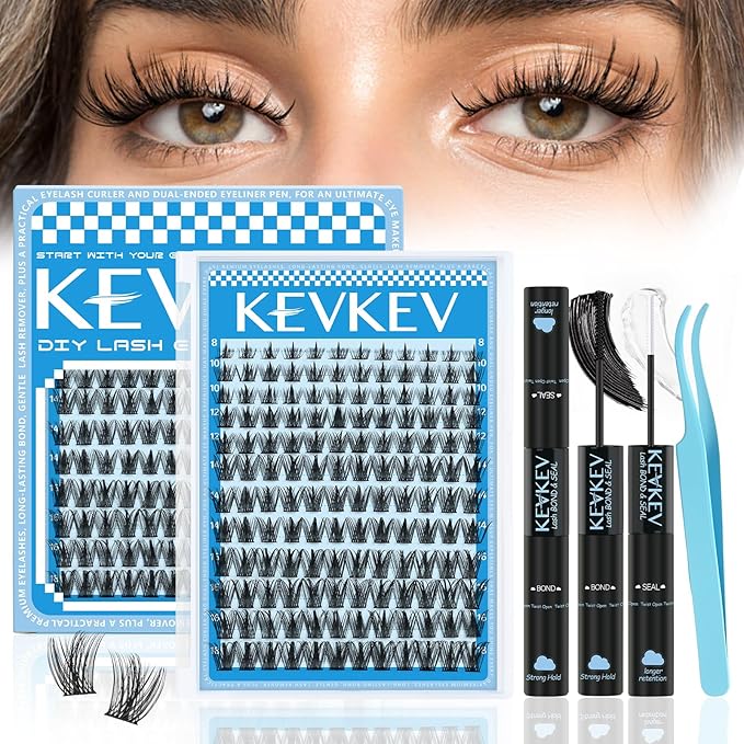 Manga Lash Clusters Kit 8-18mix Spiky Fairy Lash Clusters Kit Ultra-Thin Band Manga Lashes Eyelash Clusters Kit With Lash Bond And Seal DIY at Home(Fairy05 Kit)