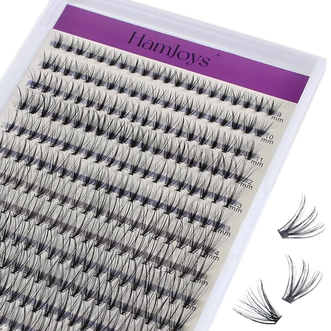 False Eyelash, 20D-0.07D-M9-16mm Individual, Faux Mink, 240 Clusters, DIY Eyelash Extensions, Cruelty Free, Curl Cluster Lashes, Reusable, Matte Dark