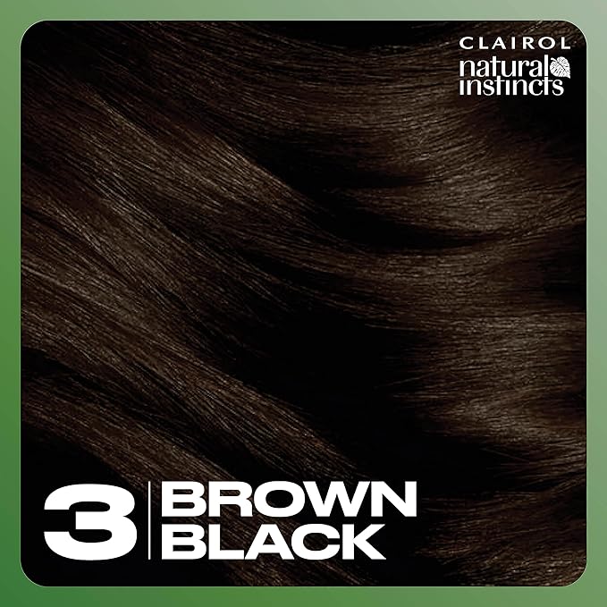 Clairol Natural Instincts Demi-Permanent Hair Dye, 3 Brown Black Hair Color, Pack of 3