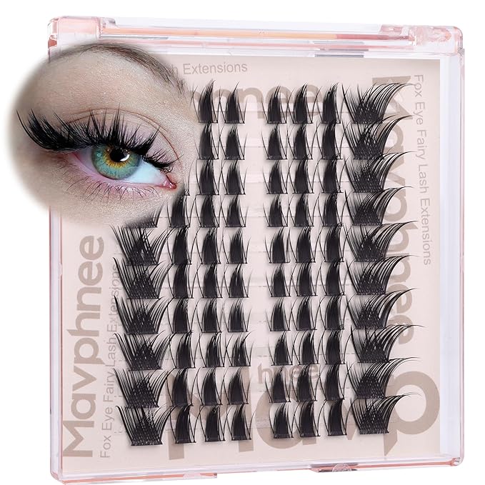 Fox Eye Lash Clusters Cat Eye Lash Extensions Wispy Manga Eyelash Clusters Anime Cluster Eyelash Extensions C-Curly & L-Curly Cluster Lashes Fairy Left & Right Eyelashes Clusters by Mavphnee