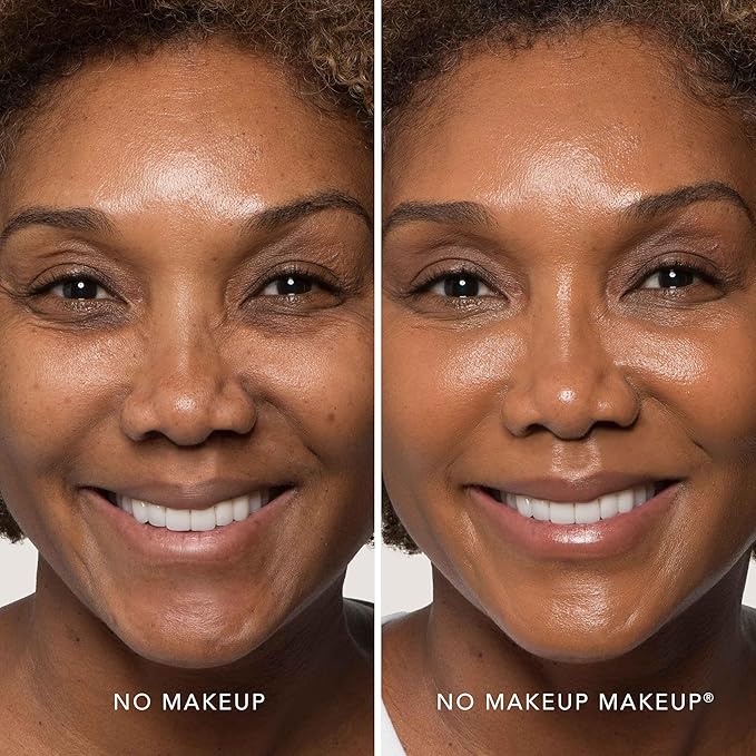 No Makeup Makeup Long-Lasting Lightweight Foundation & Brush Duo | Cruelty-Free, Fragrance-Free, Buildable, Transfer-Proof Makeup (Golden Tan)