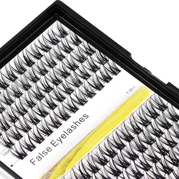 Bodermincer 120 Clusters 10mm+12mm/12mm+14mm/14mm+16mm Mixed Wide Cluster False Eyelash Individual Cluster EyeLashes Grafting Fake False Eyelashes Eyelash Extension (M005# 12+14mm Mixed)