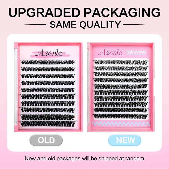 Azenlo Natural Lash Clusters Kit Wispy Eyelash Clusters 120 pcs Cluster Eyelash Extensions C Curl Individual Lashes 10-16 mm Mix Length Natural Look (40D KIT 120 Pcs)