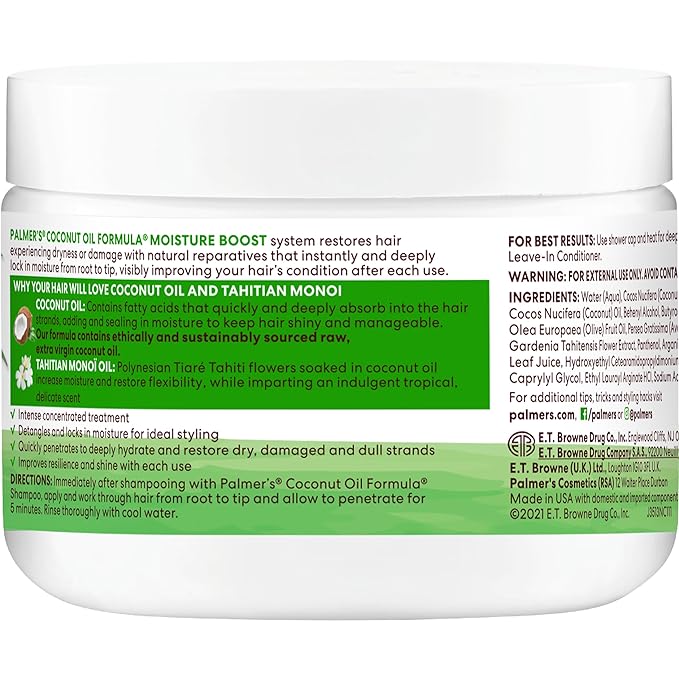 Palmer's Coconut Oil Formula Moisture Boost Deep Hair Conditioner, 12 Fl Oz
