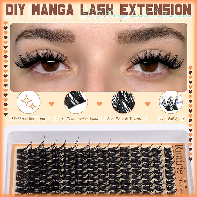 Wispy Lash Clusters Natural Eyelash Clusters Volume Lash Extensions C Curly Lashes Clusters DIY 126pcs Cluster Eyelash Extensions 8-16mm Cluster Lashes Extensions with Thin Band by Ruairie