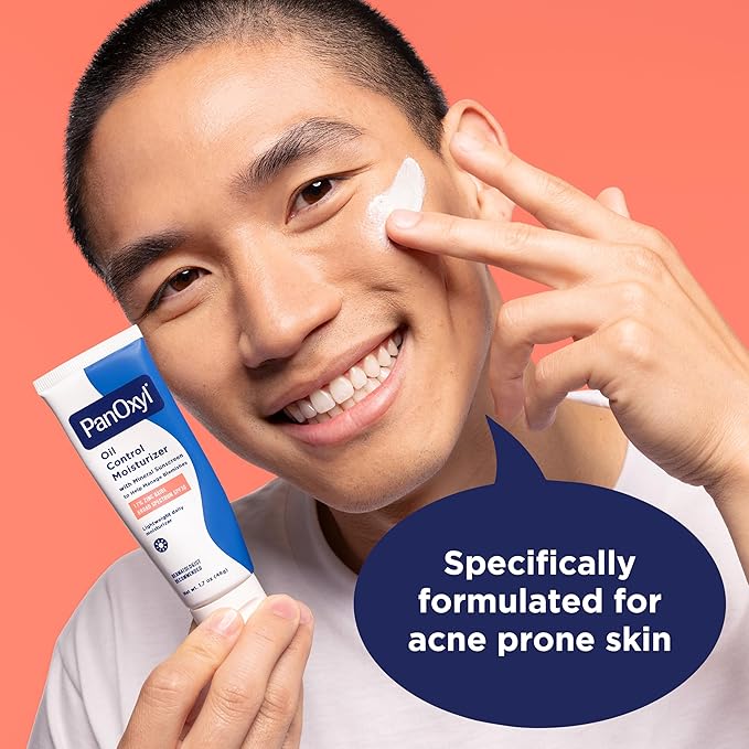 PanOxyl AM Oil Control Moisturizer, NEW Sheer Formula, Absorbs Excess Oil and Reduces Shine, with Mineral Sunscreen for Acne Prone and Oily Skin - SPF 30 - 1.7 oz