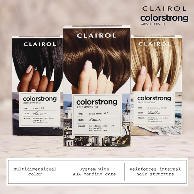Clairol ColorStrong Permanent Zero Ammonia Hair Dye, 7.1 Dark Ash Blonde - Bora Bora Hair Color, Pack of 2