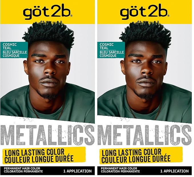 Schwarzkopf Got2b Metallics Permanent Hair Color, M75 Cosmic Teal (Pack of 2)