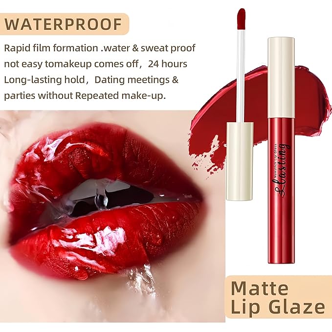 12PCS Matte Liquid Lipstick Set Non-Stick Cup and Not Fade Pigmented Lipstick Long-Lasting Waterproof Velvet Lipgloss Kit Makeup for Girls and Women (Set 03)