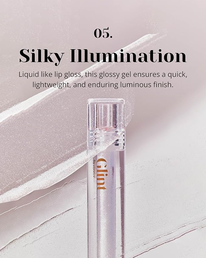 Glint Liquid Gel Highlighter (Glosser, 0.1oz) - Multi-Use Face & Body Gloss for Smooth Glow, Long-Lasting Illuminator Balm for Healthy Radiance. Korean Makeup. Eyes, Cheeks, Nose