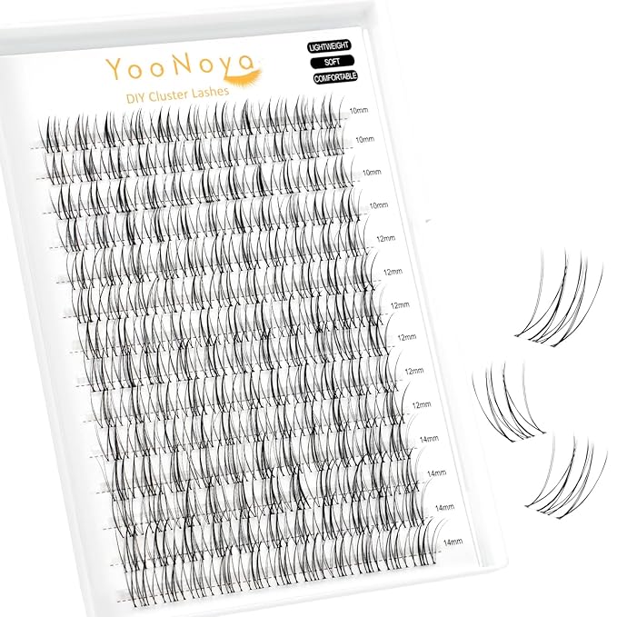 Wispy Cluster Lashes 154 Pcs 10-14mm Mix Lashes Eyelash Clusters C Curl Cluster Eyelash Extensions Natural Wispy lash clusters Reusable Individual Lash Extension (QY-10-14mm - Mix)