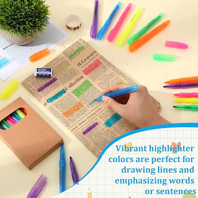 Maitys 180 Pcs Bulk Highlighters for Classroom with 30 Boxes Mini No Bleed Pack of Skinny Bible Highlighter Church Christian Gifts Bulk Fluorescent Pen Operation Christmas Items(Colorful)