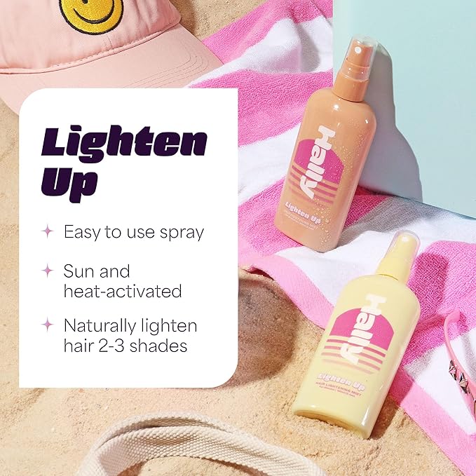 Hally Hair Lightener Spray, Lighten Up for Brunettes - Gentle & Easy to Use Sun Hair Lightening Spray Lightens Hair Up to 2-3 Shades - Hair Brightening Spray for Healthy, Vibrant & Sun-Kissed Look