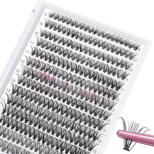 280 Pcs Individual Lashes 30D-D-0.07-9-16mix Cluster Lashes 10D 20D C D Curl Wispy Lashes Bottom Lashes DIY Lashes At Home（30D-D-0.07-9-16mix）