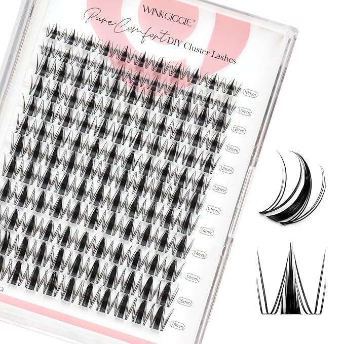 Manga Lash Clusters Wispy Eyelash Clusters with spikes, 144pcs D Curled Natural Volume Lash Extensions with Soft Ultra-thin Band, 10-16mm (F03)