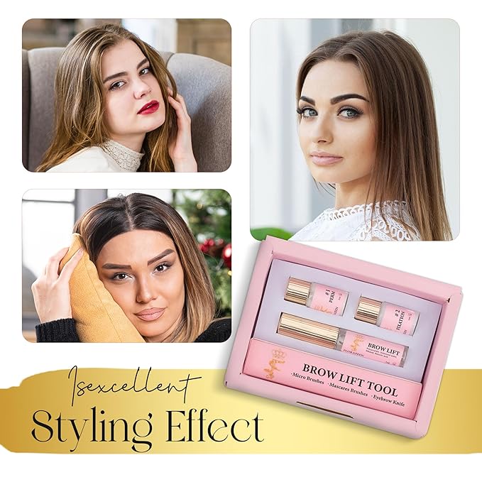 Premium Brow Lift Kit from Florazeen – At-Home Eyebrow Lamination with Grooming Tools, Including Razor & Scissors – Salon-Quality DIY Brow Perm for Instant Definition