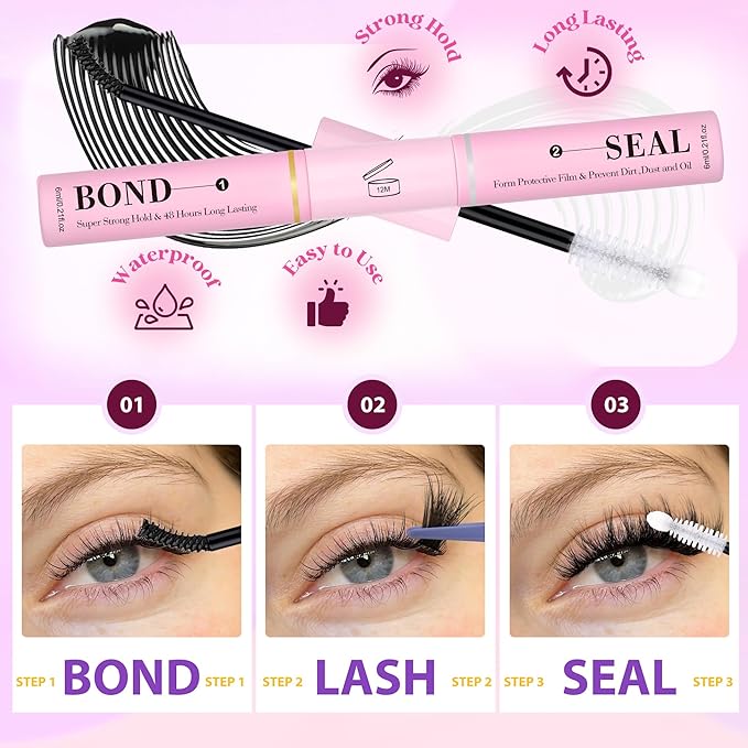 Volume Lash Clusters Kit D-Curly Eyelash Clusters Wispy Cluster Lashes Extensions Full Individual Lashes Clusters Eyelash Extensions Kit with Bond and Seal and Tweezers (232 Pcs, 10-16MM, 3 Styles)