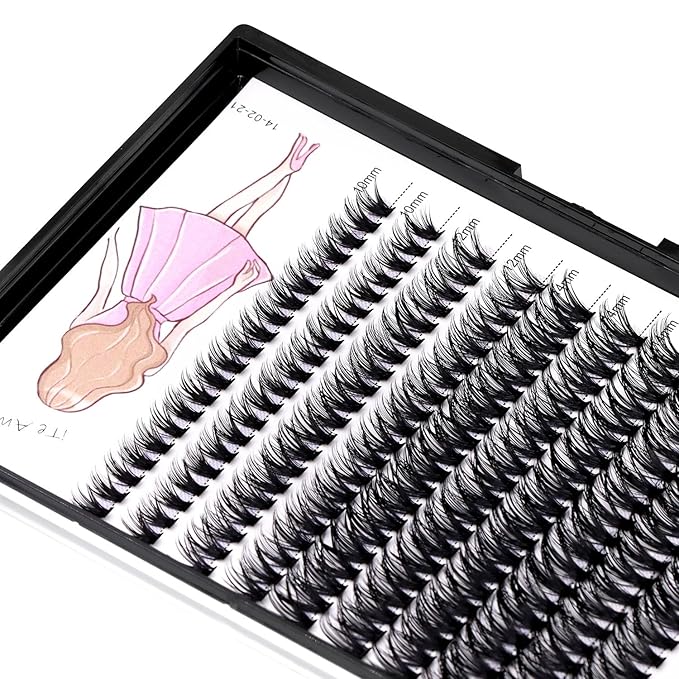 8-22mm to Choose 20D/40D/60D/80D/100D Individual False Eyelashes Makeup Cluster Eyelashes Thickness 0.07mm D Curl Natural long Black Soft 3D Eye Lashes Extensions (40D-10-12-14-16MM Kit)