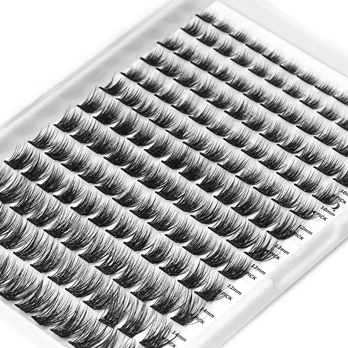 Self Adhesive Eyelashes, 156 PCS Self-Adhesive Lash Clusters – No Glue Needed, Dual-Row Sticky Strips, DIY Individual Lash Extensions, Soft Fluffy False Eyelashes (Fluffy-Mixed)