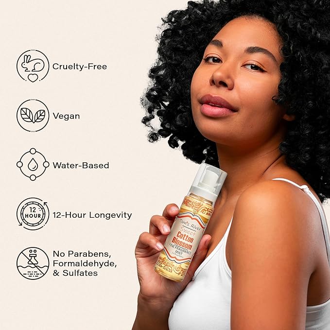 Tom's River Fine Fragrance Body & Hair Mist | Cotton Blossom Scent (Pack of 3) | For Daily Use | Travel-Friendly | 2 fl oz/ 60ml per Bottle