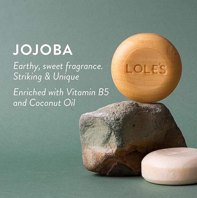 LOLE'S Shampoo Bar and Conditioner 2in1 with Jojoba Oil for Itchy Scalp & Dandruff, Moisturizes & Cleans Scalp, Travel Shampoo, Silicone Free, 3.5Oz
