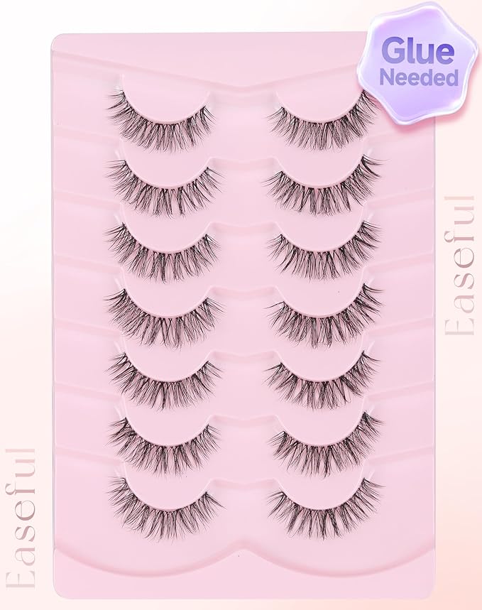 Wispy Lashes Natural False Lashes Natural Eyelashes Fake Eyelashes False Eyelashes Strip Lashes Wispy Eyelashes Clear Band Lashes Light-07