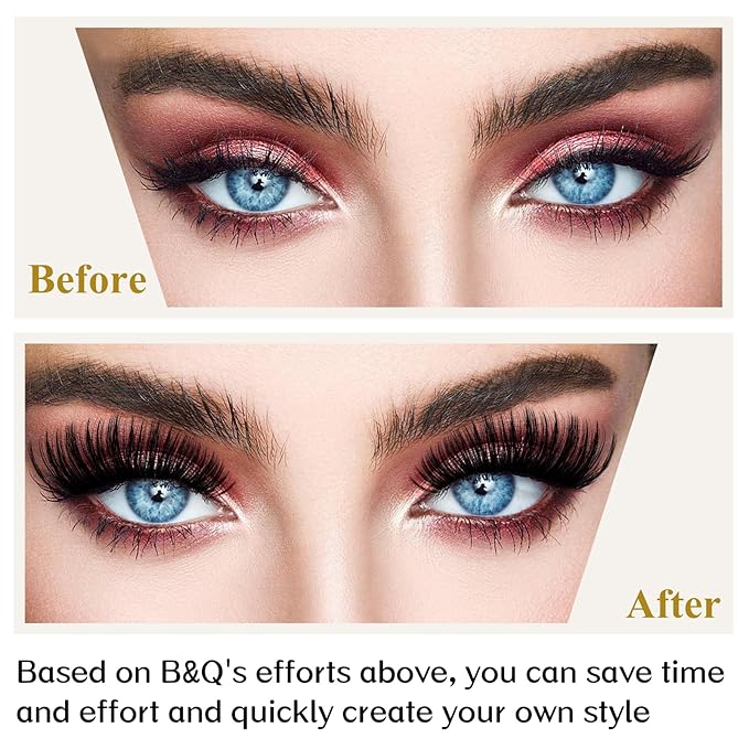 B&Qaugen Lash Clusters B07 D Curl 8-16MIX Eyelash Clusters 72 PCS Cluster Eyelash Extensions C/D Curl Lash Clusters Wispy Mega Volume Cluster Lashes DIY lash Extensions at Home (B07,D-8-16MIX)