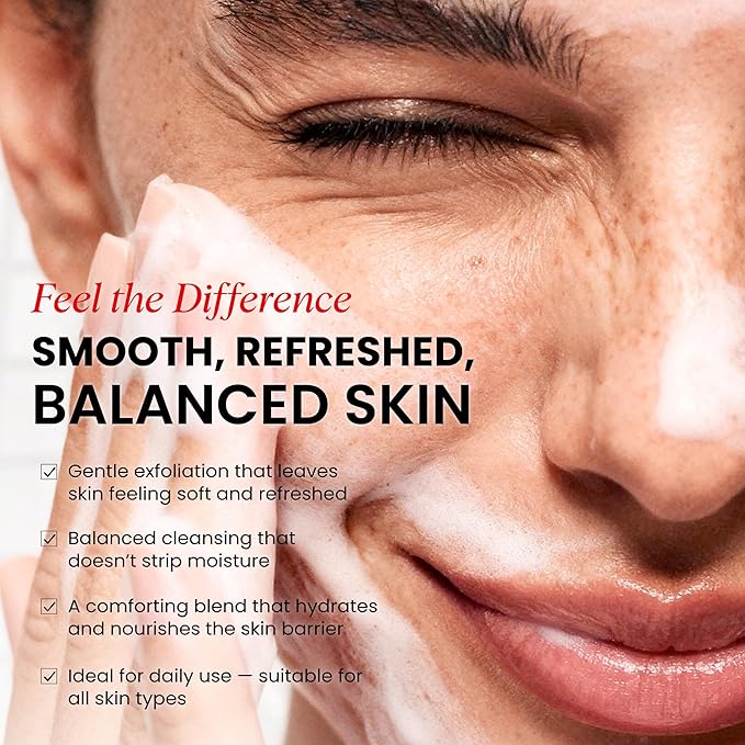Koji White Exfoliating Facial Scrub, Gentle Face Wash with 1% Walnut Shell Powder, AHA, Kojic Acid Dipalmitate & Hyaluronic Acid | Hydrating, Unscented, Vegan, 100ml (3.38 Fl Oz)