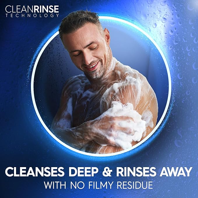 Dial Men 3 in 1 Body, Hair and Face Wash, Ultimate Clean, 16 Fl Oz, Pack of 4, Amber Woods Scent, Cleanses Deep + Gentle on Skin with Clean Rinse Technology