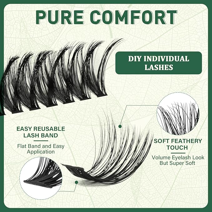 Lash Clusters 280Pcs Eyelash Clusters KEYYOU 80D 0.05D Curl 9-18MIX Clusters Lashes Super Soft Cluster DIY Eyelash Extension at Home(80D-0.05D,9-18MIX)