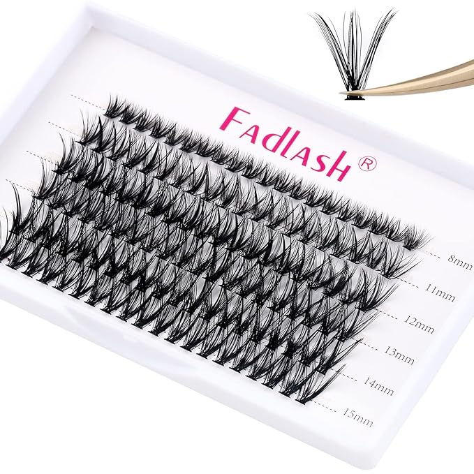 Lash Clusters Extensions 40D Individual Cluster Lashes Mixed Tray Black Mink DIY Eyelash Extensions and Under Eyelashes Professional Makeup (40D-0.07-D, 8-15mm)
