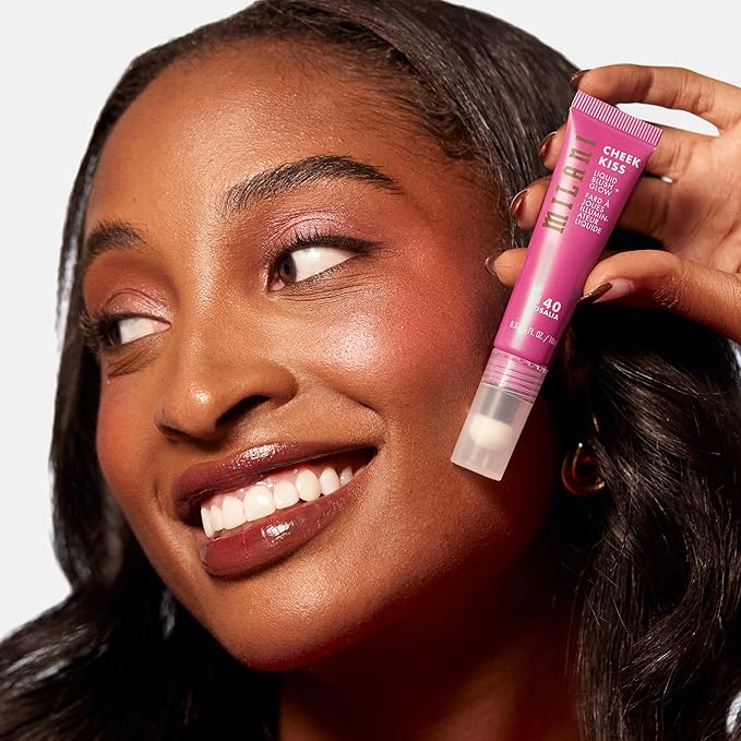 Milani Cheek Kiss Liquid Blush + Glow, Creamy 2-in-1 Blush for Cheeks and Highlighter Makeup for Dewy, Radiant Finish - 140 Rosalia