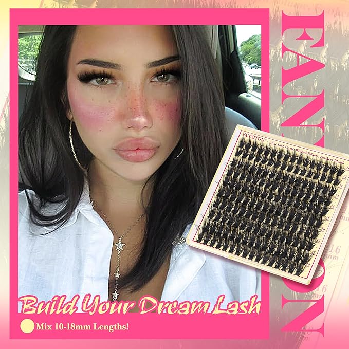 Wispy Lash Clusters with Spikes Manga Lash Clusters 160D Eyelash Clusters 10-18MM Thick Lashes Clusters Fluffy Cluster Eyelash Extensions by FANXITON