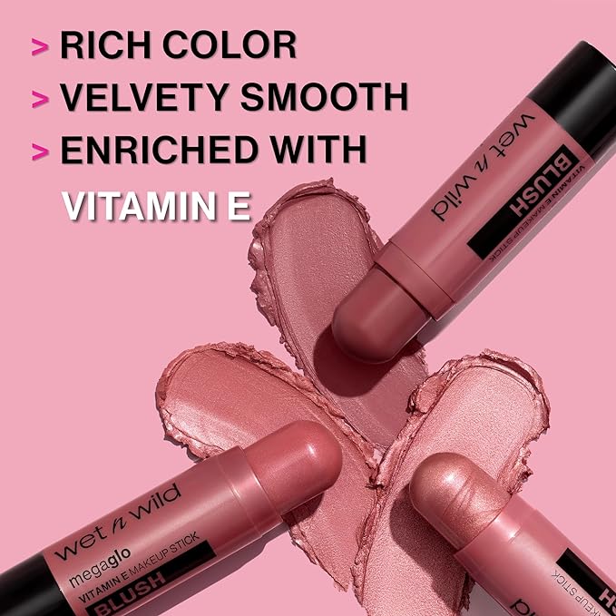 wet n wild MegaGlo Makeup Stick, Buildable Color, Versatile Use, Cruelty-Free & Vegan - Dusty Pink