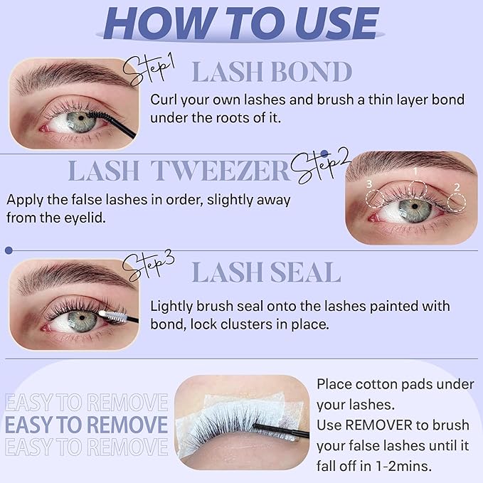TOOCHUNAG Fluff Lash Clusters Thick Volume Individual Lashes 14-20mm Cluster Eyelash Extensions D Curly Long Eyelash Clusters for DIY Dramatic Lash Extension at Home