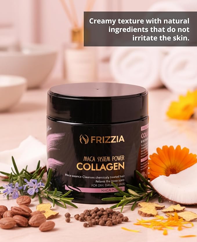 ULTRA Collagen Hair Mask, EASY to use. With argan oil and maca. Hydration and shine, anti-frizz treatment for dry and damaged hair, professional smoothness, 500 ml