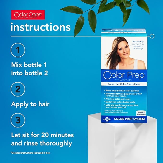 Color Oops Color Prep, 1 Application, Extend Results and Vibrancy, Hair Dye Remover Rinses Away Dull Colors, Product, and Mineral Buildup, Bleach & Ammonia Free