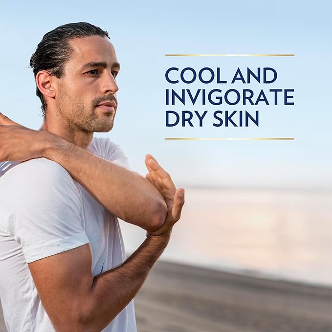 Vaseline Men Cooling Hydration 3-in-1 4 Pack for Dry Skin Face, Hands & Body Lotion for Men with Menthol & Ultra-Hydrating Lipids 20.3 oz