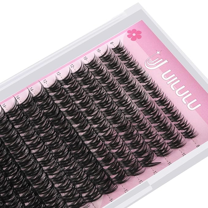 Lash Clusters for DIY Lash Extension at Home, Wispy Natural Individual Clusters Lashes False Eyelashes 168 Count 0.07D 8-18MM Mix D Curl Eye Lash Extensions (U03 Lash 8-18MM)