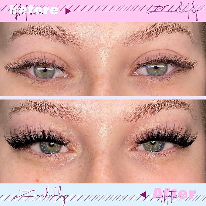 Lash Clusters Kit DIY Lash Extension Kit Volume Cluster Eyelash Extension Kit D-curly Individual lashes 10-18MM Wispy Eyelash Clusters with Lash Cluster Glue and Tweezers by zanlufly