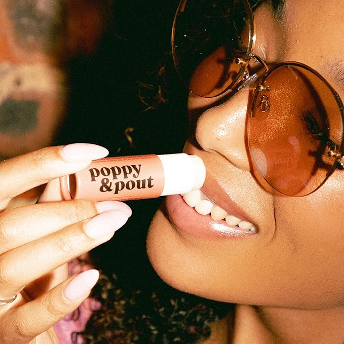 Poppy & Pout Pink Grapefruit Jumbo Lip Balm | All Natural Lip Balms & Moisturizers | Hydrates with Beeswax, Vitamin E, Organic Coconut Oil | Cruelty-Free | Lip Balm in Recyclable Cardboard Tube