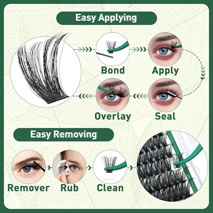 Lash Clusters 280Pcs Eyelash Clusters KEYYOU 100D D Curl 9-18MIX Clusters Lashes Thick Super Soft Wispy DIY Eyelash Extension at Home(100D-D,9-18MIX)
