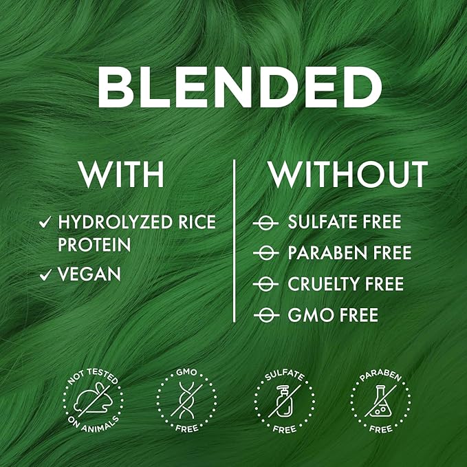 MOEHAIR Semi-Permanent Hair Color | Dark Blue Hair Dye 8 Oz | No Ammonia, Sulfate or Paraben | Vegan & Cruelty-Free | Voodoo Serenity Blue Hair Color (Green)