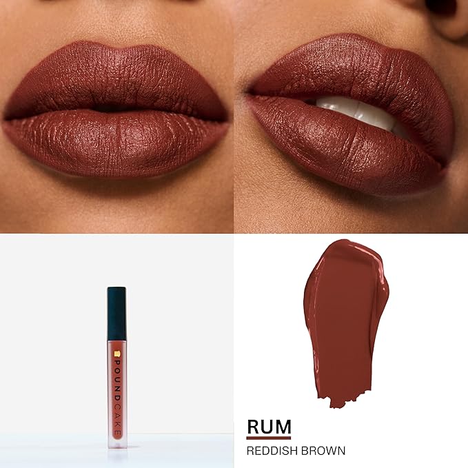 Pound Cake Cake Batter Liquid Lipstick – Long-Lasting, Semi-Matte Liquid Lipstick – Hydrating, High-Pigment Lip Stain with Avocado Oil – Shades for All Skin Tones – 0.13 oz, (Rum)