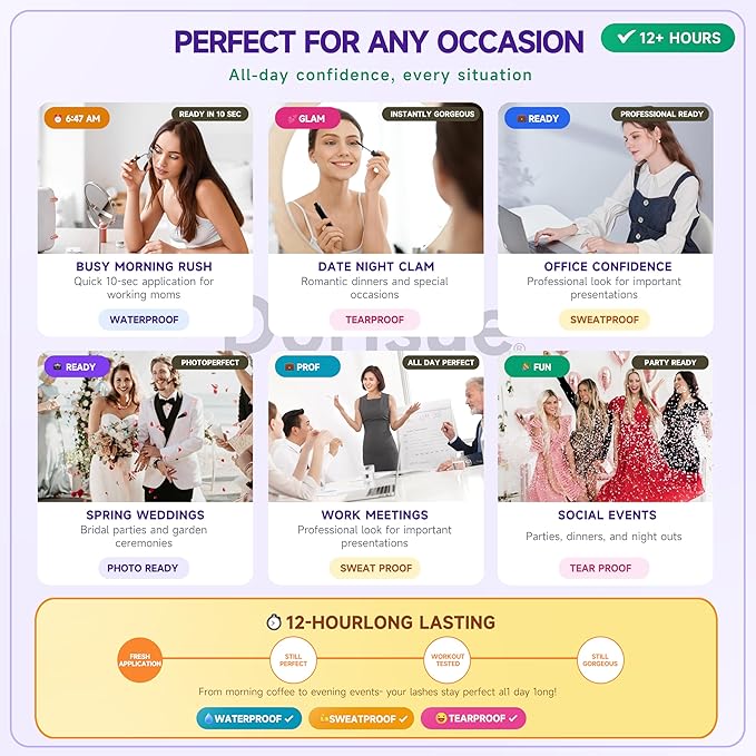 Pre Glued Lash Clusters Daily Individual Eyelashes No Glue Needed Self Adhesive Wispy Volume False Lashes,Premium Tweezers and Extra Travel Glue 90PCS